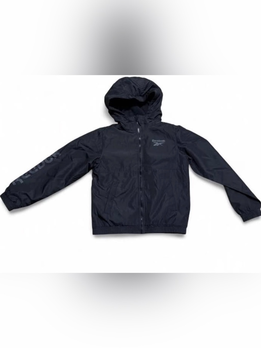 Reebok Kids Black Hooded Windbreaker Jacket